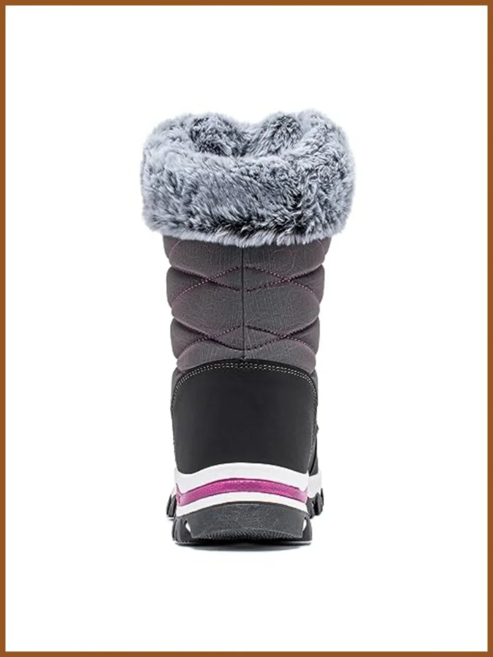Kids Waterproof Snow Boots Faux Fur Lined Mid-Calf Winter Boots
